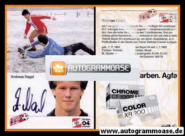Autogramm Fussball | Bayer Leverkusen | 1984 | Andreas NAGEL