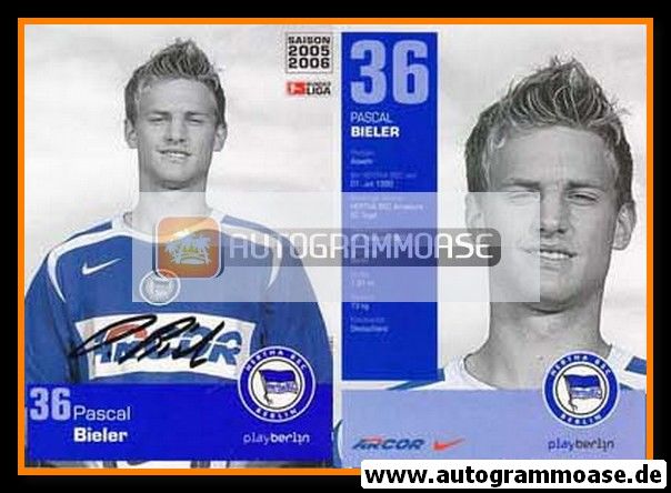 Autogramm Fussball | Hertha BSC Berlin | 2005 | Pascal BIELER