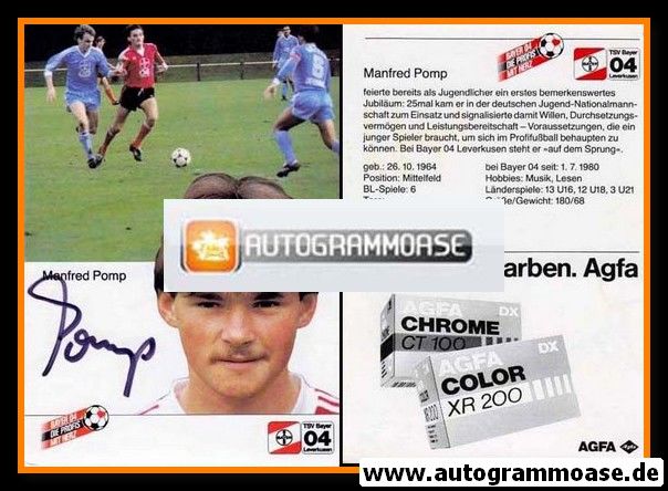 Autogramm Fussball | Bayer Leverkusen | 1984 | Manfred POMP
