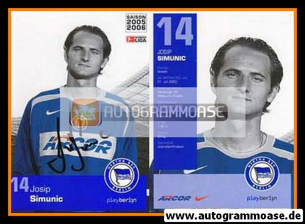 Autogramm Fussball | Hertha BSC Berlin | 2005 | Josip SIMUNIC