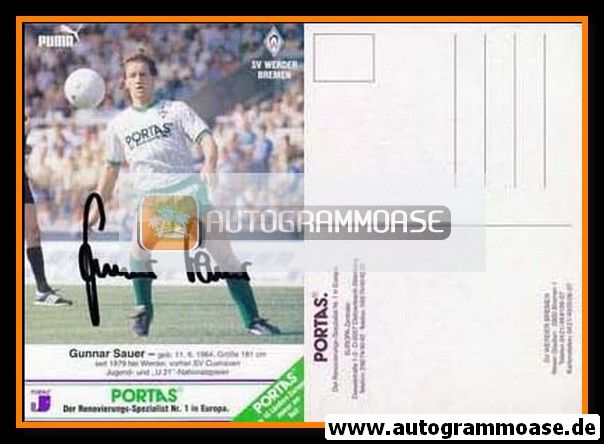 Autogramm Fussball | SV Werder Bremen | 1987 | Gunnar SAUER