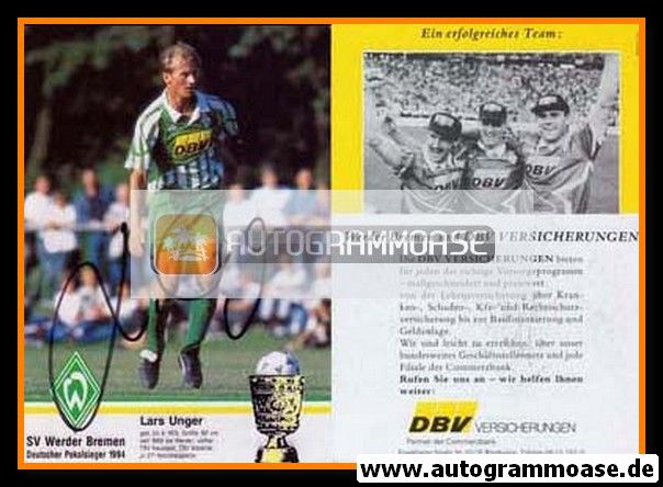 Autogramm Fussball | SV Werder Bremen | 1994 | Lars UNGER