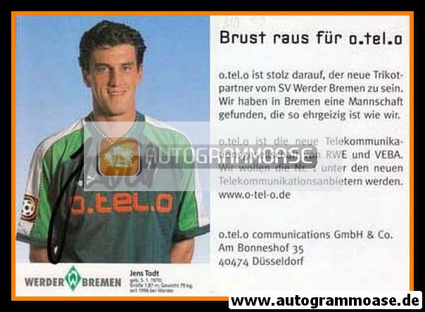 Autogramm Fussball | SV Werder Bremen | 1997 blau | Jens TODT