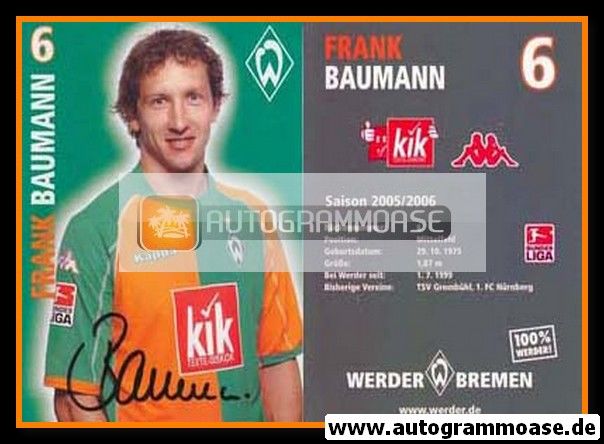 Autogramm Fussball | SV Werder Bremen | 2005 | Frank BAUMANN
