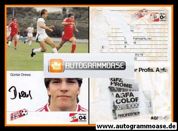 Autogramm Fussball | Bayer Leverkusen | 1985 | G&uuml;nter DREWS