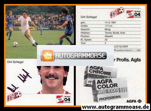 Autogramm Fussball | Bayer Leverkusen | 1985 | Dirk SCHLEGEL 