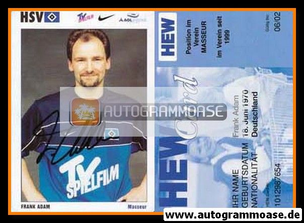 Autogramm Fussball | Hamburger SV | 2001 | Frank ADAM