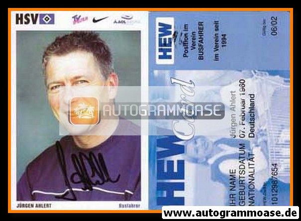 Autogramm Fussball | Hamburger SV | 2001 | Jürgen AHLERT