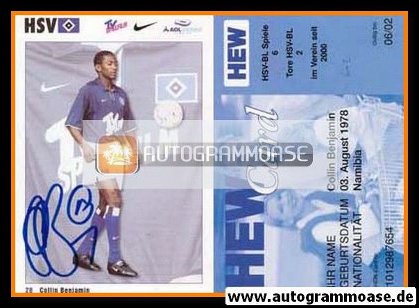 Autogramm Fussball | Hamburger SV | 2001 | Collin BENJAMIN