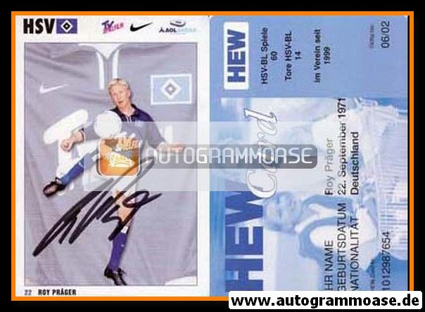 Autogramm Fussball | Hamburger SV | 2001 | Roy PRÄGER