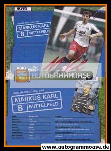 Autogramm Fussball | Hamburger SV | 2005 | Markus KARL