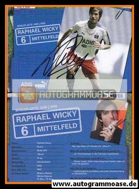 Autogramm Fussball | Hamburger SV | 2005 | Raphael WICKY
