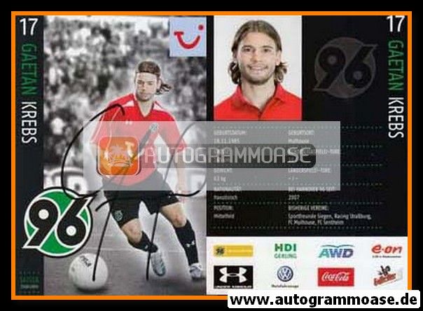 Autogramm Fussball | Hannover 96 | 2008 | Gaetan KREBS