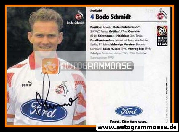 Autogramm Fussball | 1. FC Köln | 1996 | Bodo SCHMIDT