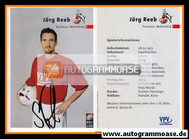 Autogramm Fussball | 1. FC Köln | 2001 | Jörg REEB