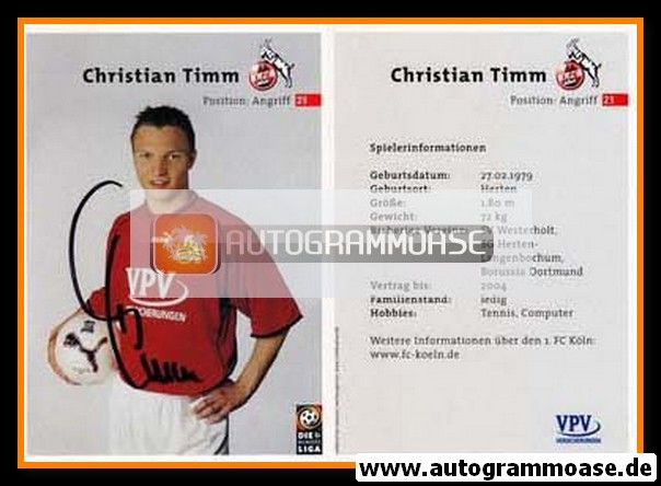 Autogramm Fussball | 1. FC Köln | 2001 | Christian TIMM
