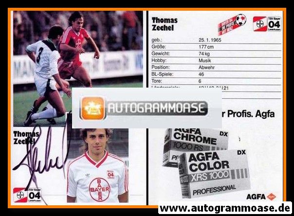 Autogramm Fussball | Bayer Leverkusen | 1986 | Thomas ZECHEL