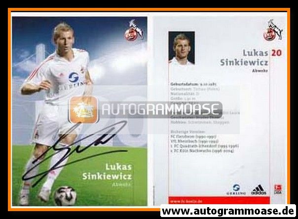 Autogramm Fussball | 1. FC Köln | 2005 | Lukas SINKIEWICZ