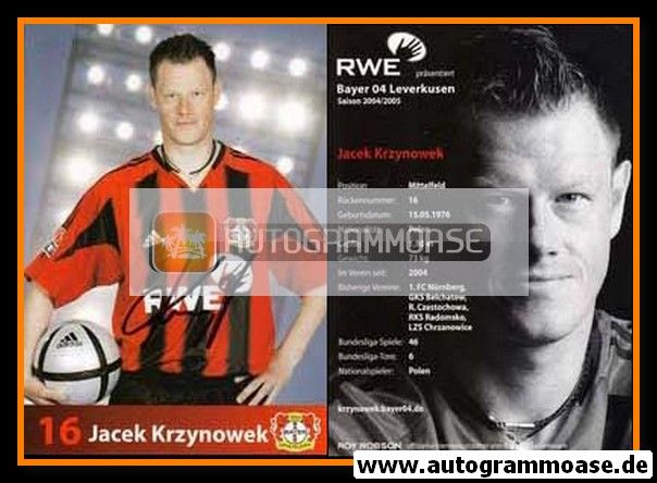 Autogramm Fussball | Bayer Leverkusen | 2004 | Jacek KRZYNOWEK