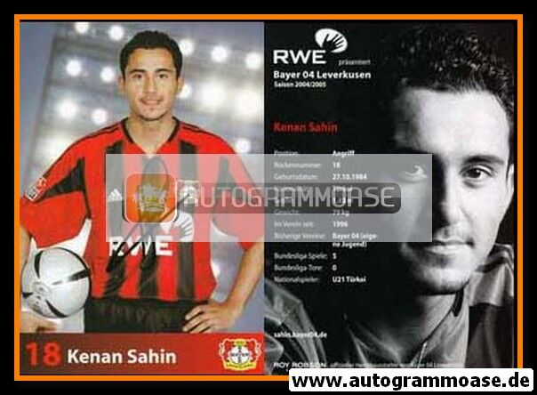 Autogramm Fussball | Bayer Leverkusen | 2004 | Kenan SAHIN