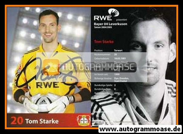 Autogramm Fussball | Bayer Leverkusen | 2004 | Tom STARKE