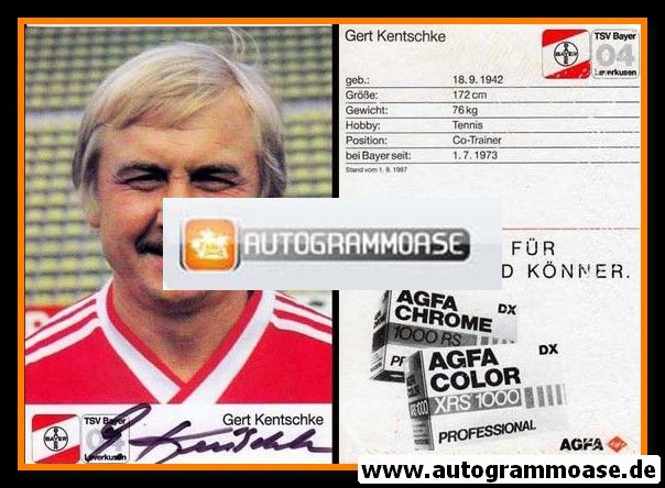 Autogramm Fussball | Bayer Leverkusen | 1987 | Gerd KENTSCHKE