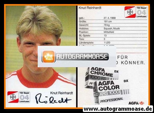 Autogramm Fussball | Bayer Leverkusen | 1987 | Knut REINHARDT