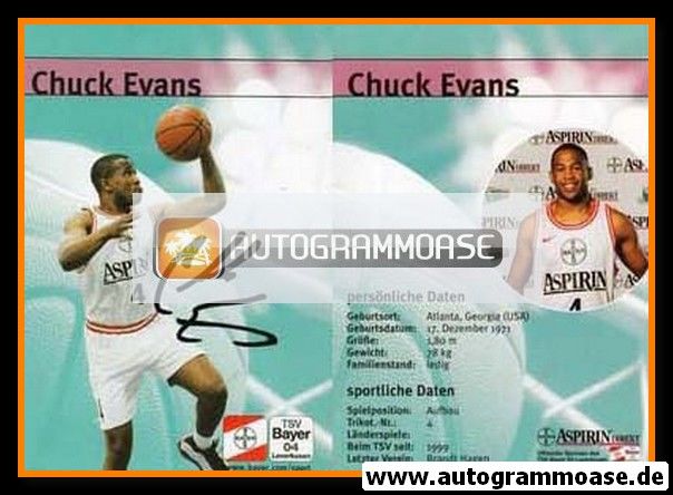 Autogramm Basketball | Bayer Giants Leverkusen | 1999 | Chuck EVANS