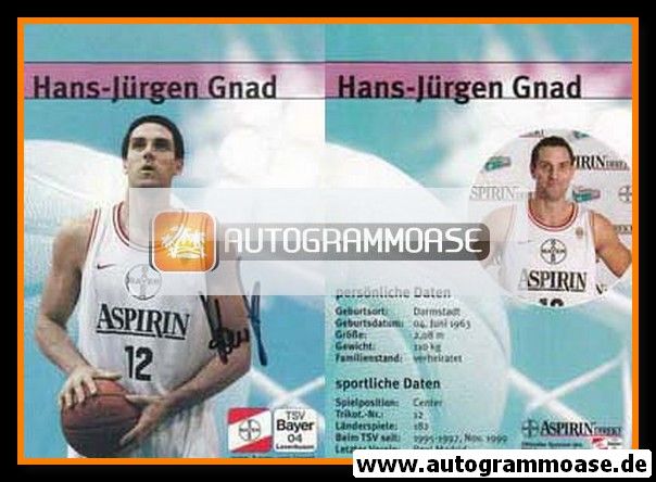 Autogramm Basketball | Bayer Giants Leverkusen | 1999 | Hans-Jürgen GNAD