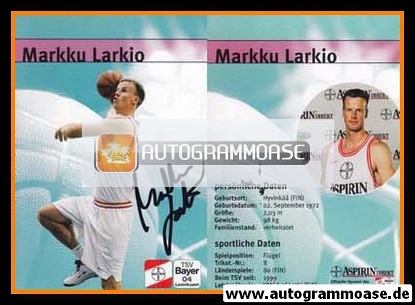 Autogramm Basketball | Bayer Giants Leverkusen | 1999 | Markku LARKIO