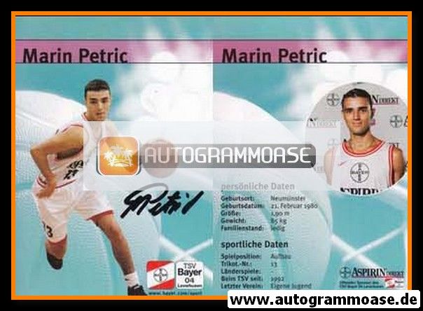 Autogramm Basketball | Bayer Giants Leverkusen | 1999 | Marin PETRIC