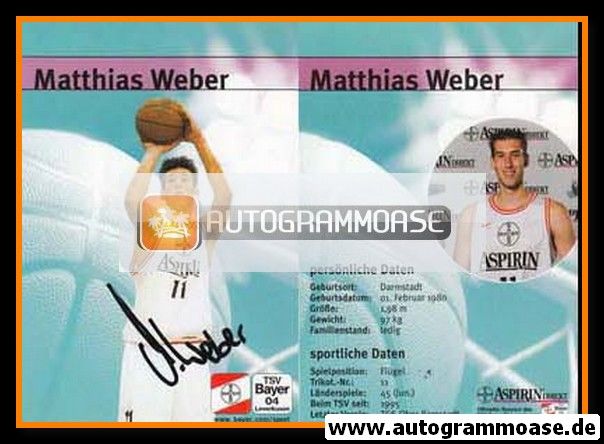 Autogramm Basketball | Bayer Giants Leverkusen | 1999 | Matthias WEBER
