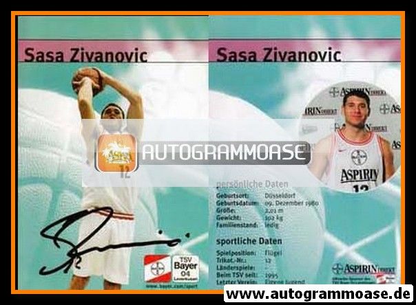Autogramm Basketball | Bayer Giants Leverkusen | 1999 | Sasa ZIVANOVIC