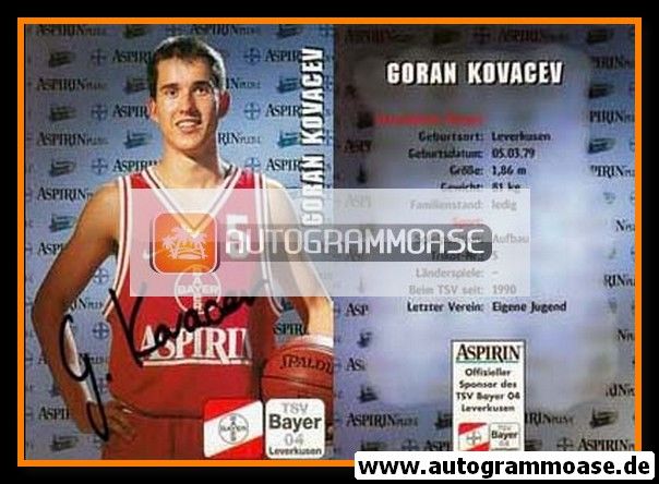Autogramm Basketball | Bayer Giants Leverkusen | 1997 | Goran KOVACEV
