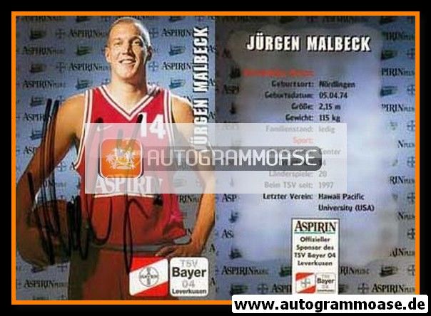 Autogramm Basketball | Bayer Giants Leverkusen | 1997 | Jürgen MALBECK