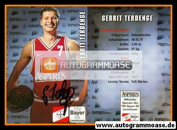 Autogramm Basketball | Bayer Giants Leverkusen | 1997 | Gerrit TERDENGE