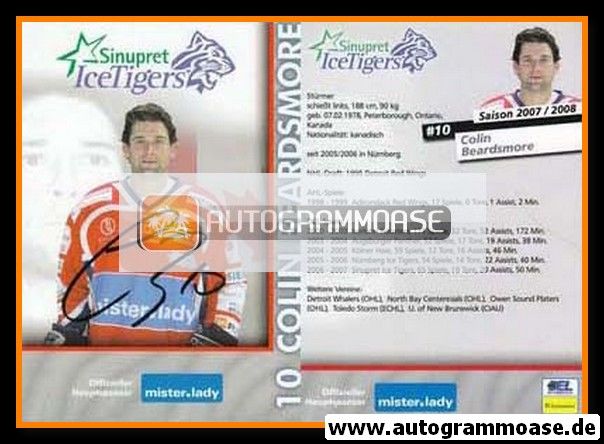Autogramm Eishockey | Nürnberg Ice Tigers | 2007 | Colin BEARDSMORE