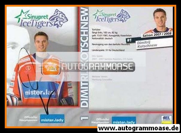 Autogramm Eishockey | Nürnberg Ice Tigers | 2007 | Dimitrij KOTSCHNEW