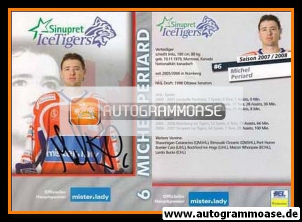 Autogramm Eishockey | Nürnberg Ice Tigers | 2007 | Michel PERIARD