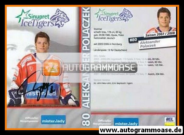 Autogramm Eishockey | Nürnberg Ice Tigers | 2007 | Aleksander POLACZEK