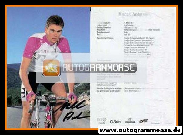 Autogramm Radsport | Michael ANDERSSON | 1996 (Telekom)