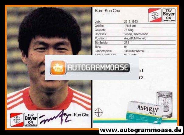 Autogramm Fussball | Bayer Leverkusen | 1988 | Bum Kun CHA