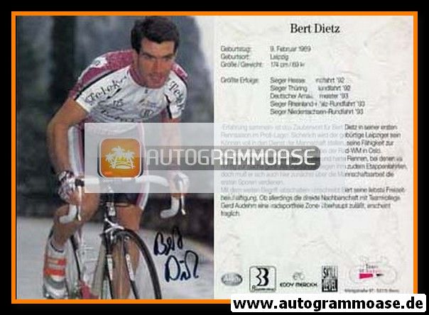 Autogramm Radsport | Bert DIETZ | 1994 (Rennszene Color) Telekom