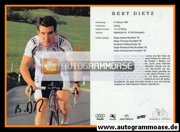 Autogramm Radsport | Bert DIETZ | 1995 (Rennszene Color) Telekom
