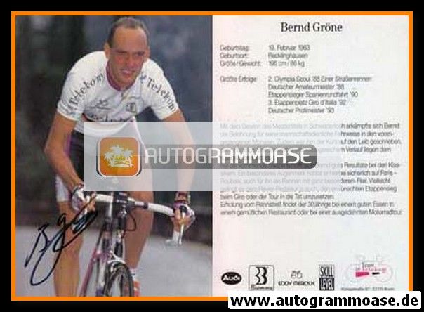 Autogramm Radsport | Bernd GRÖNE | 1994 (Telekom)