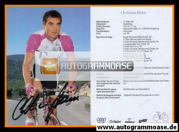 Autogramm Radsport | Christian HENN | 1996 (Rennszene Color) Telekom