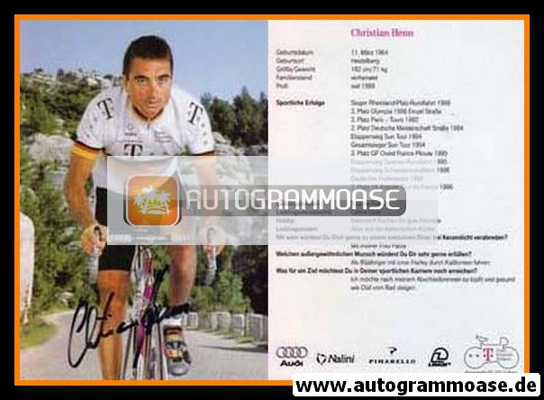 Autogramm Radsport | Christian HENN | 1997 (Rennszene Color) Telekom