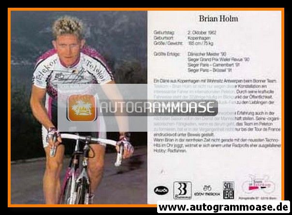 Autogramm Radsport | Brian HOLM | 1995 (Rennszene Color) Telekom 1