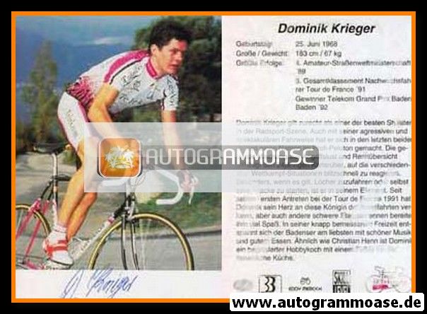 Autogramm Radsport | Dominik KRIEGER | 1993 (Telekom)