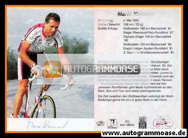 Autogramm Radsport | Mario KUMMER | 1993 (Rennszene Color) Telekom